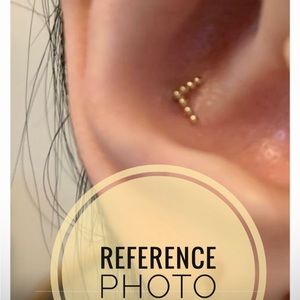 Solid 14K Yellow Gold Beaded Threadless End